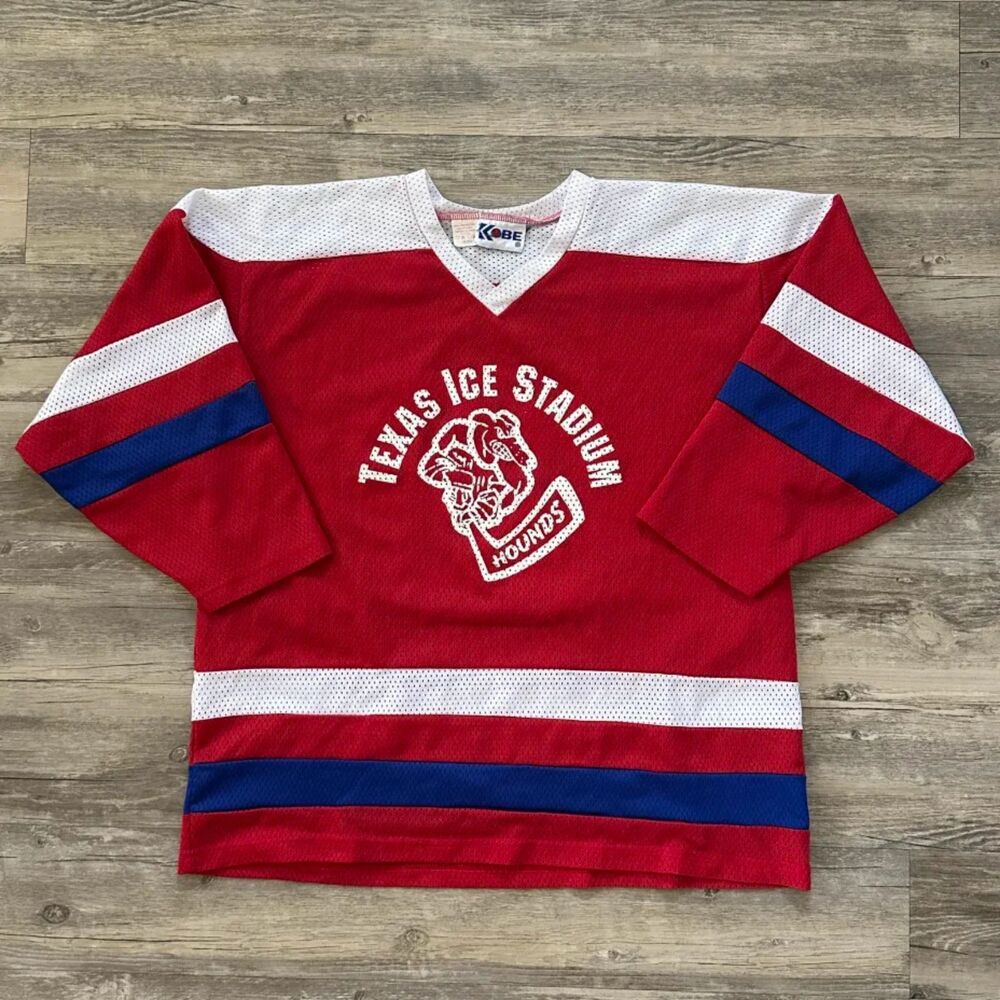 Vintage Kobe Texas Ice Stadium Hounds Hockey Jersey Size XL